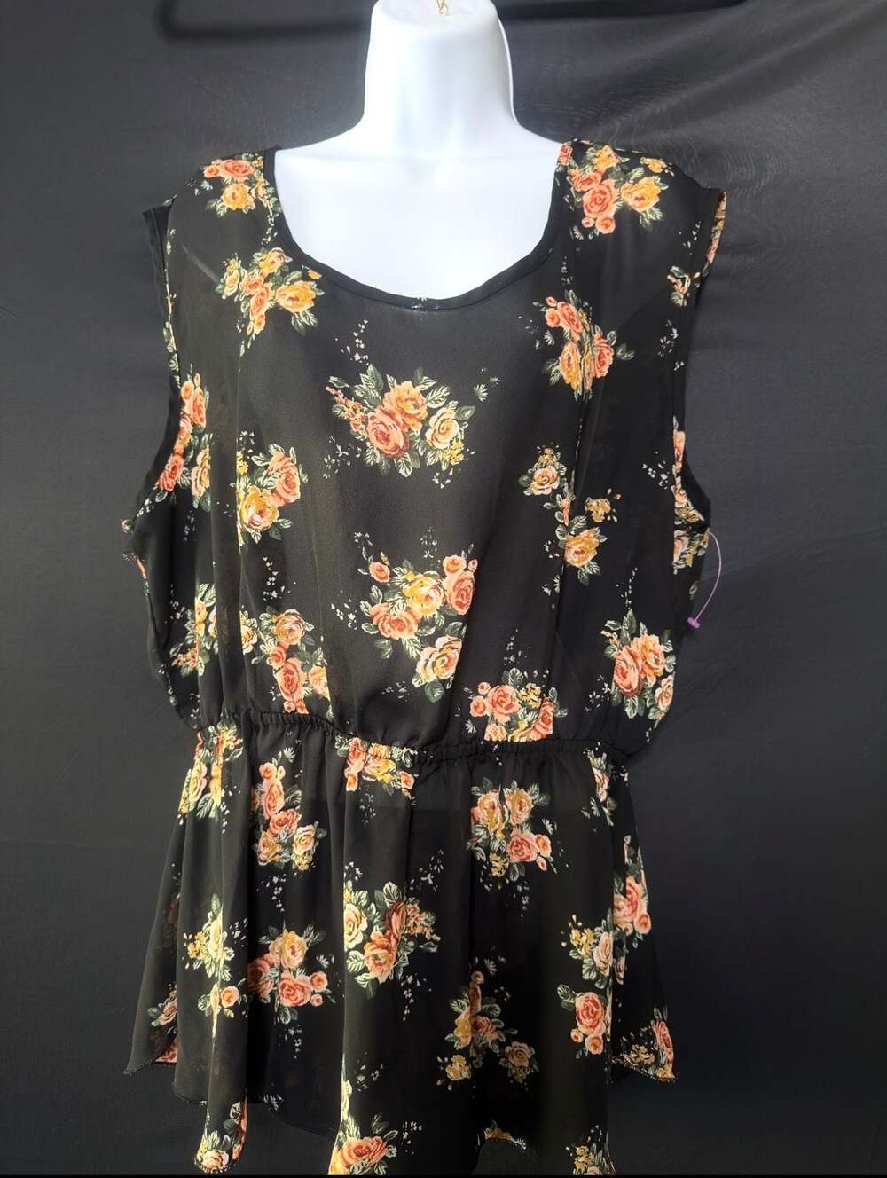 Libian Floral Chiffon Blouse Size XL